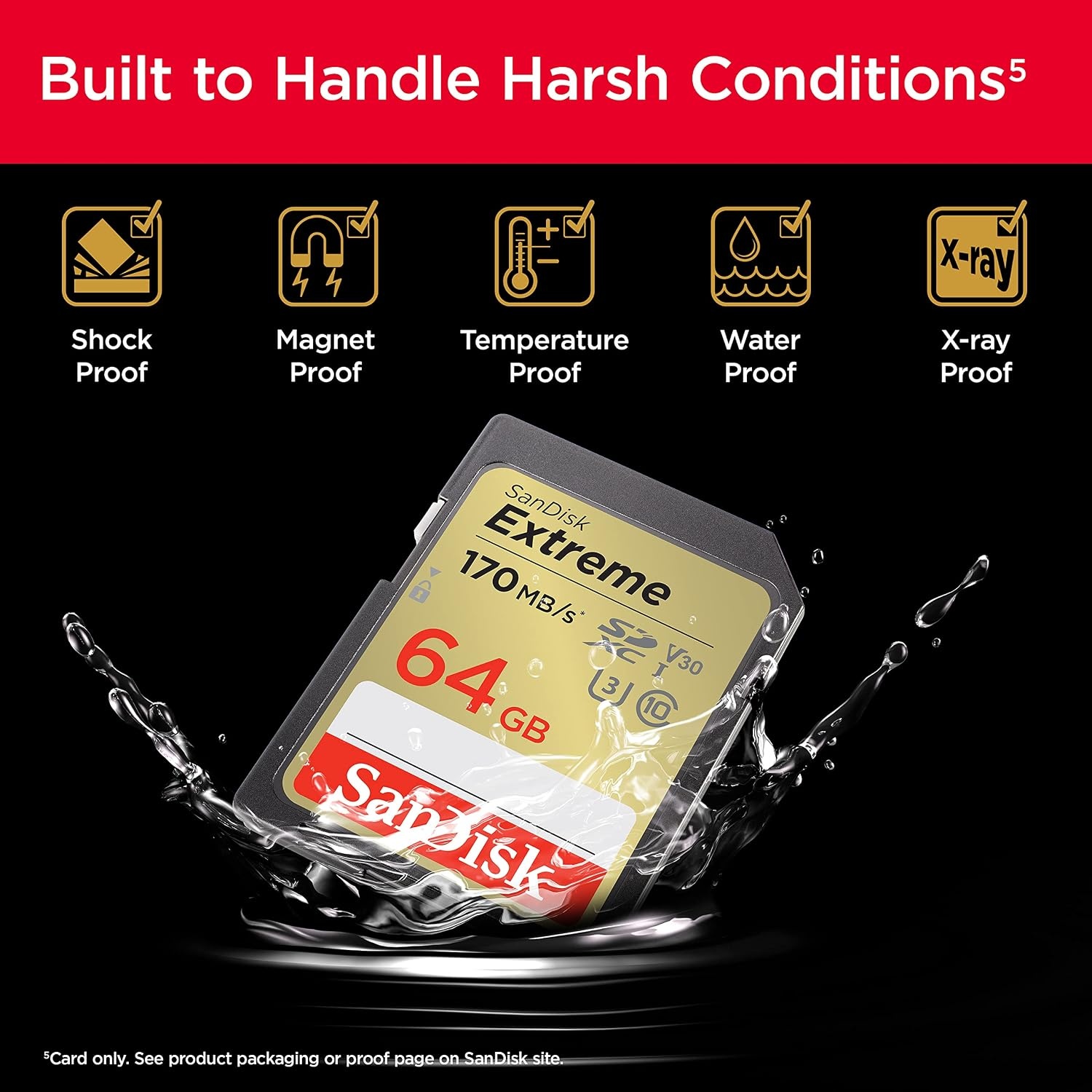 image:imageSANDISK 128GB Extreme SDXC UHSI Memory Card C10 U3 V30 4K UHD SD Card SDSDXVA128GGNCINOld Version