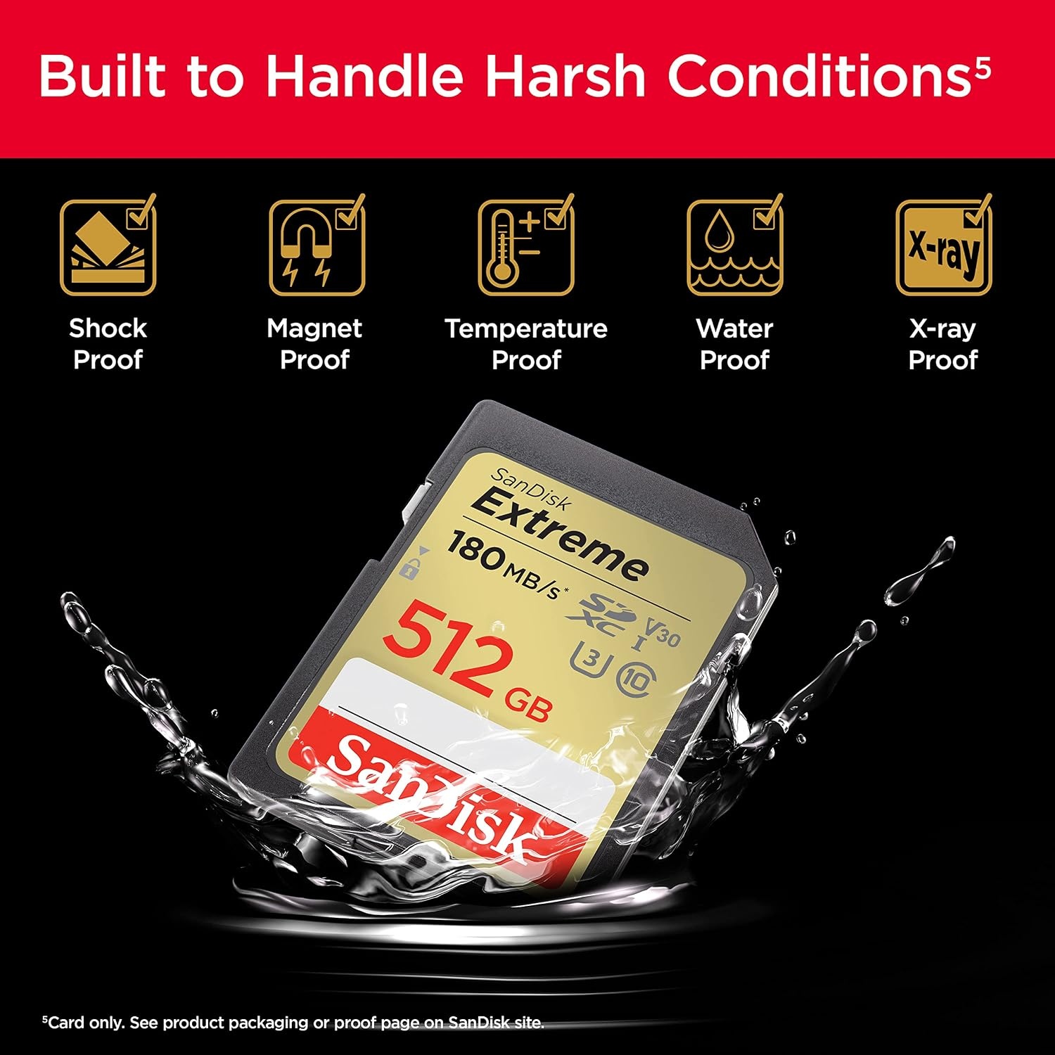 image:imageSANDISK 128GB Extreme SDXC UHSI Memory Card C10 U3 V30 4K UHD SD Card SDSDXVA128GGNCINOld Version