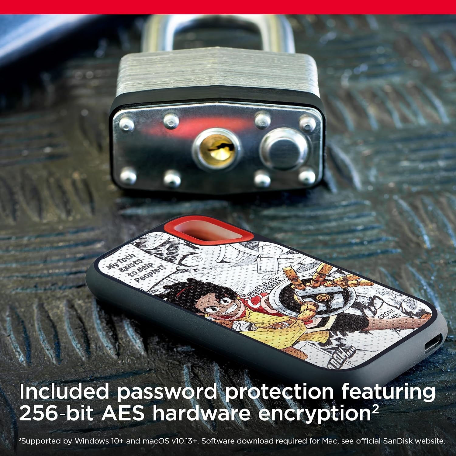 image:imageSANDISK 1TB Extreme Portable SSD Afrofuturism Edition Up to 1050MBs USBC USB 32 Gen 2 IP65 Water and Dust Resistance Updated Firmware External Solid State Drive SDSSDE611T00GBH