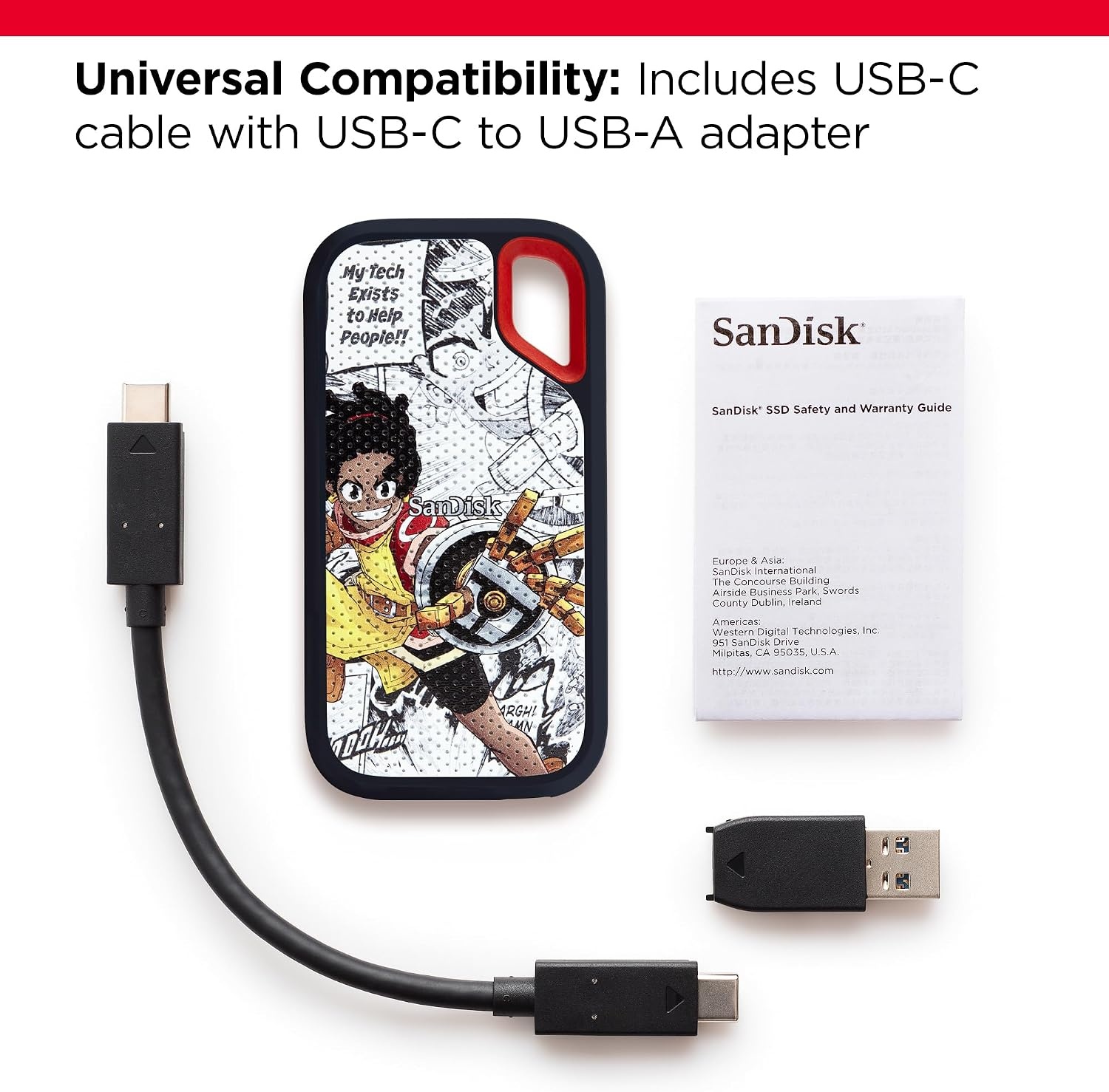image:imageSANDISK 1TB Extreme Portable SSD Afrofuturism Edition Up to 1050MBs USBC USB 32 Gen 2 IP65 Water and Dust Resistance Updated Firmware External Solid State Drive SDSSDE611T00GBH