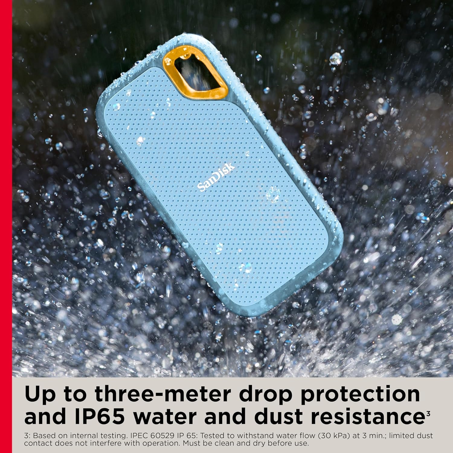 image:imageSANDISK 1TB Extreme Portable SSD Old Model Up to 1050MBs USBC USB 32 Gen 2 IP65 Water and dust Resistance Updated Firmware Monterey External Solid State Drive SDSSDE611T00G25MSky Blue