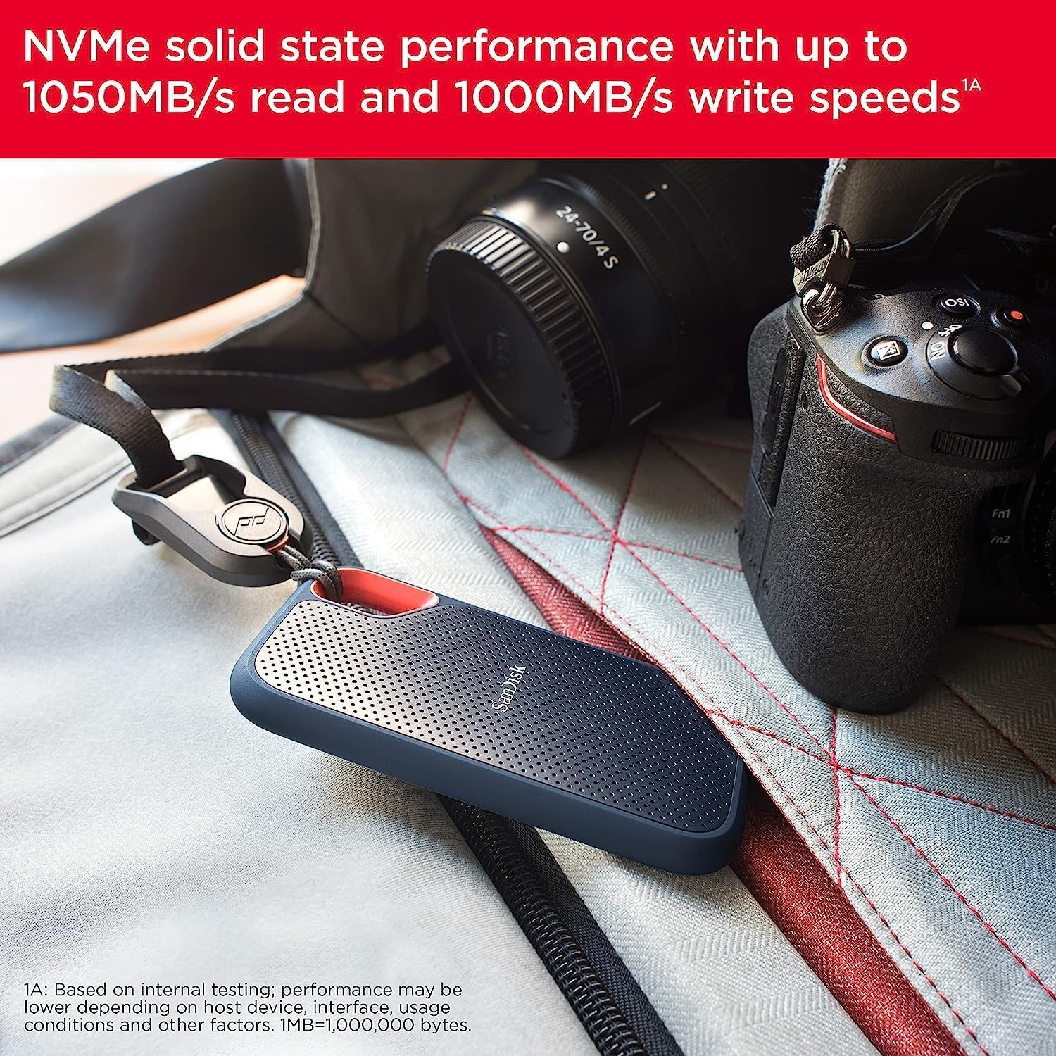 image:imageSANDISK 1TB Extreme Portable SSD Old Model Up to 1050MBs USBC USB 32 Gen 2 IP65 Water and dust Resistance Updated Firmware Monterey External Solid State Drive SDSSDE611T00G25MBlack