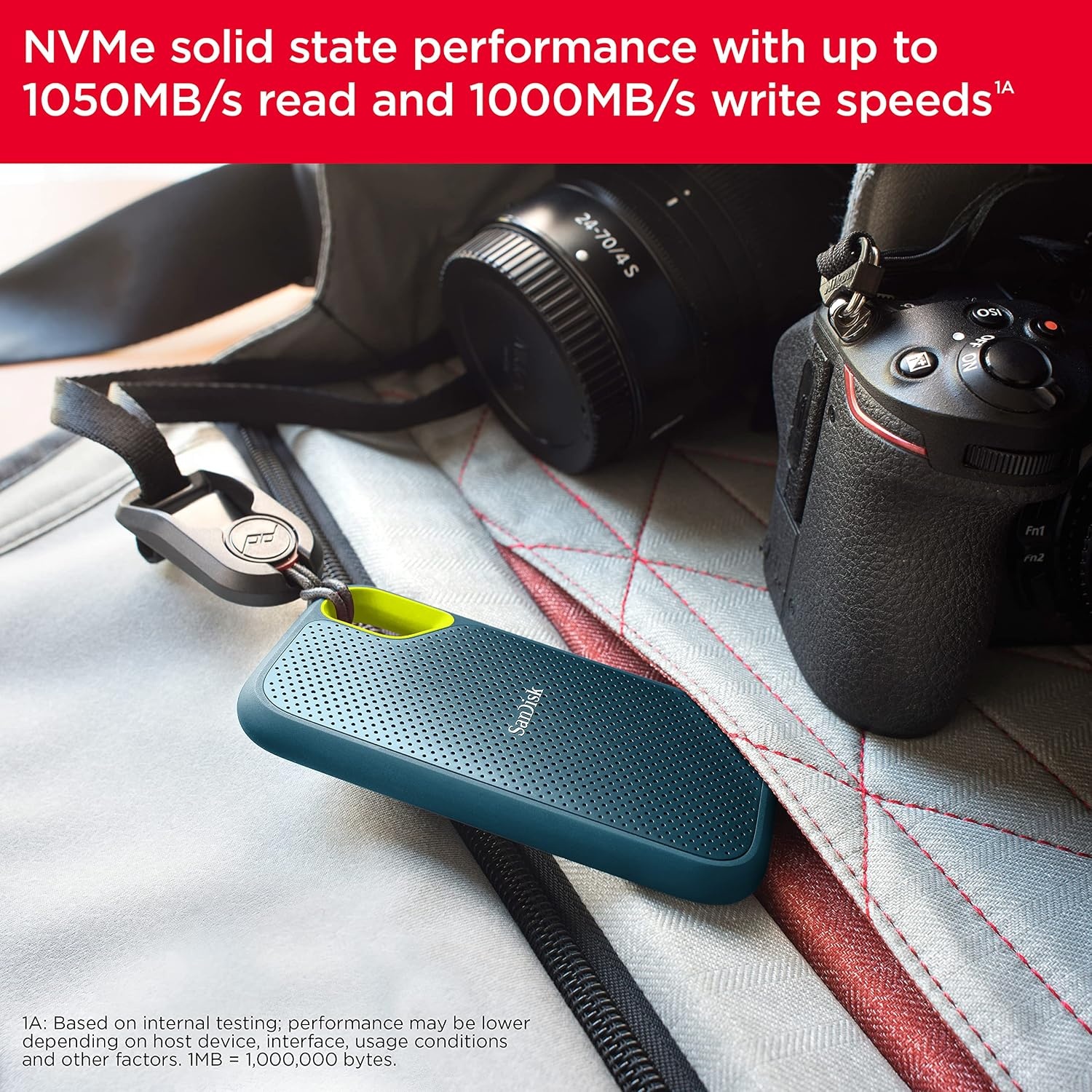 image:imageSANDISK 1TB Extreme Portable SSD Old Model Up to 1050MBs USBC USB 32 Gen 2 IP65 Water and dust Resistance Updated Firmware Monterey External Solid State Drive SDSSDE611T00G25MMonterey