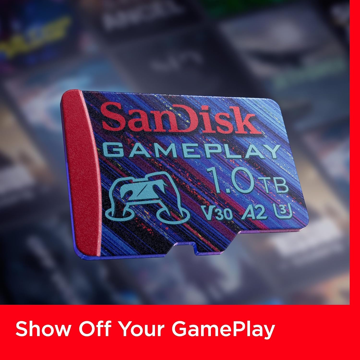 image:imageSANDISK 1TB Gameplay microSD Memory Card for Mobile Gaming Up to 190MBs for Handheld Console Gaming SDSQXAV1T00GN6XN128GB