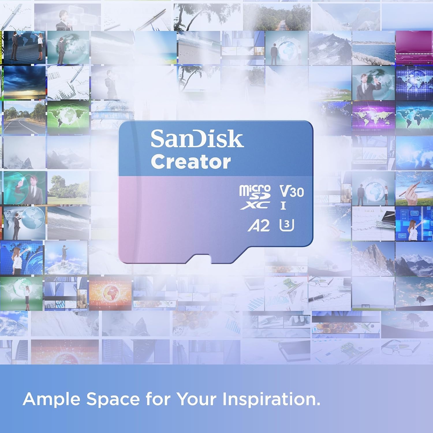 image:imageSANDISK 256GB Creator microSD UHSI Card with SD Adapter for Cameras and Drones 4K 53K A2 V30 U3 3 Months of Adobe Lightroom Included SDSQXAV256GGN6MSmicroSD Card