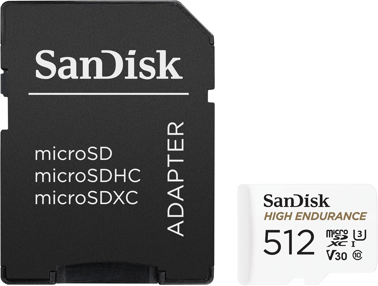 image:imageSANDISK 256GB High Endurance Video microSDXC Card with Adapter for dash cam and home monitoring systems C10 U3 V30 4K UHD Micro SD Card SDSQQNR256GGN6IA512GB