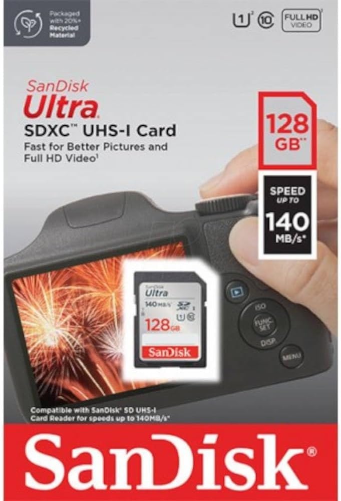 image:imageSANDISK 256GB Ultra SDXC UHSI Memory Card Up to 150MBs C10 U1 Full HD SD Card SDSDUNC256GGN6IN Up to 150MB per S Read U1class 10 Full HD Waterproof Shockproof XRay and Temperature ProofOld Version