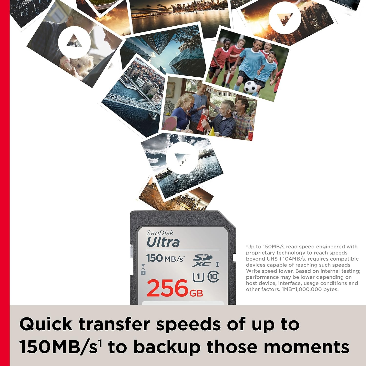 image:imageSANDISK 256GB Ultra SDXC UHSI Memory Card Up to 150MBs C10 U1 Full HD SD Card SDSDUNC256GGN6IN Up to 150MB per S Read U1class 10 Full HD Waterproof Shockproof XRay and Temperature ProofOld Version