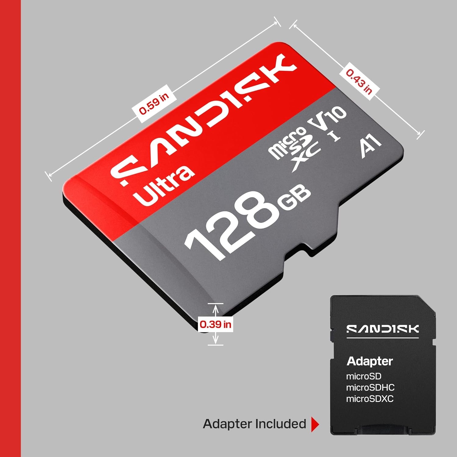 image:imageSANDISK 256GB Ultra microSDXC UHSI Memory Card with Adapter Up to 150MBs C10 U1 Full HD A1 MicroSD Card SDSQUAC256GGN6MANew Version