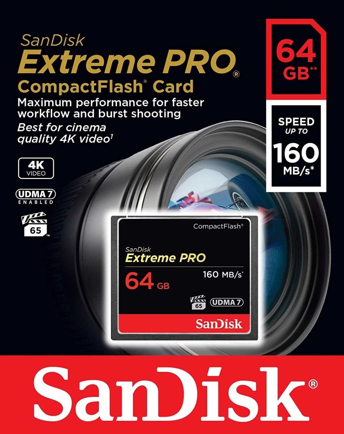 image:imageSANDISK 32GB Extreme PRO CompactFlash Memory Card UDMA 7 Speed Up To 160MBs SDCFXPS032GX4664GB