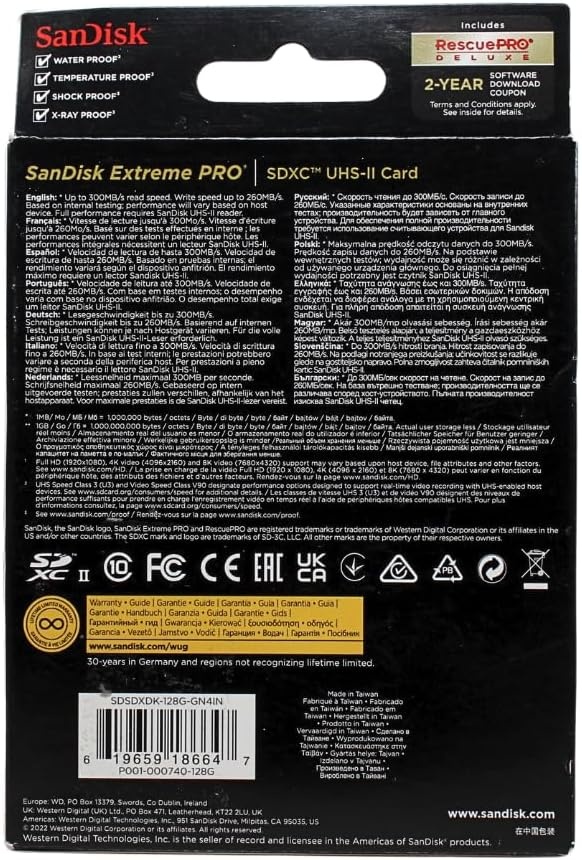 image:imageSANDISK 512GB Extreme PRO SDXC UHSII Memory Card C10 U3 V90 8K 4K Full HD Video SD Card SDSDXDK512GGN4INCard Only