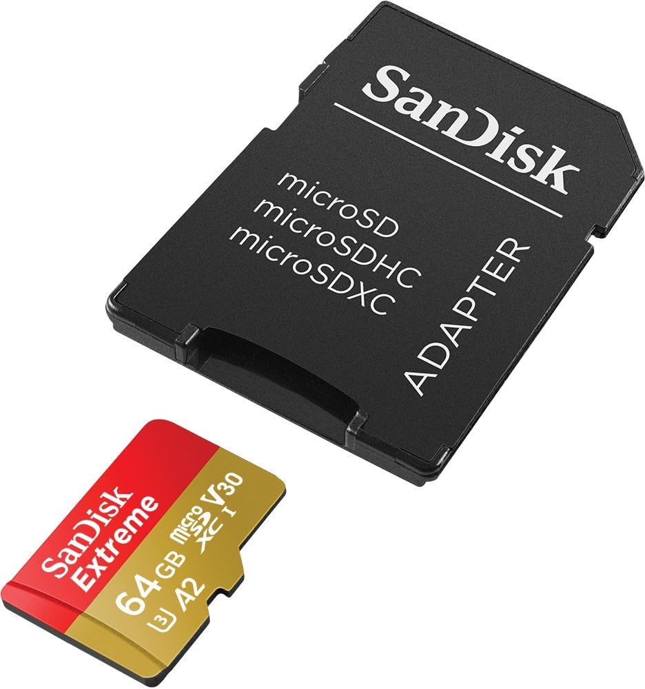 image:imageSANDISK 64GB Extreme microSDXC UHSI Memory Card with Adapter C10 U3 V30 4K 5K A2 Micro SD Card SDSQXAH064GGN6MAOld Version