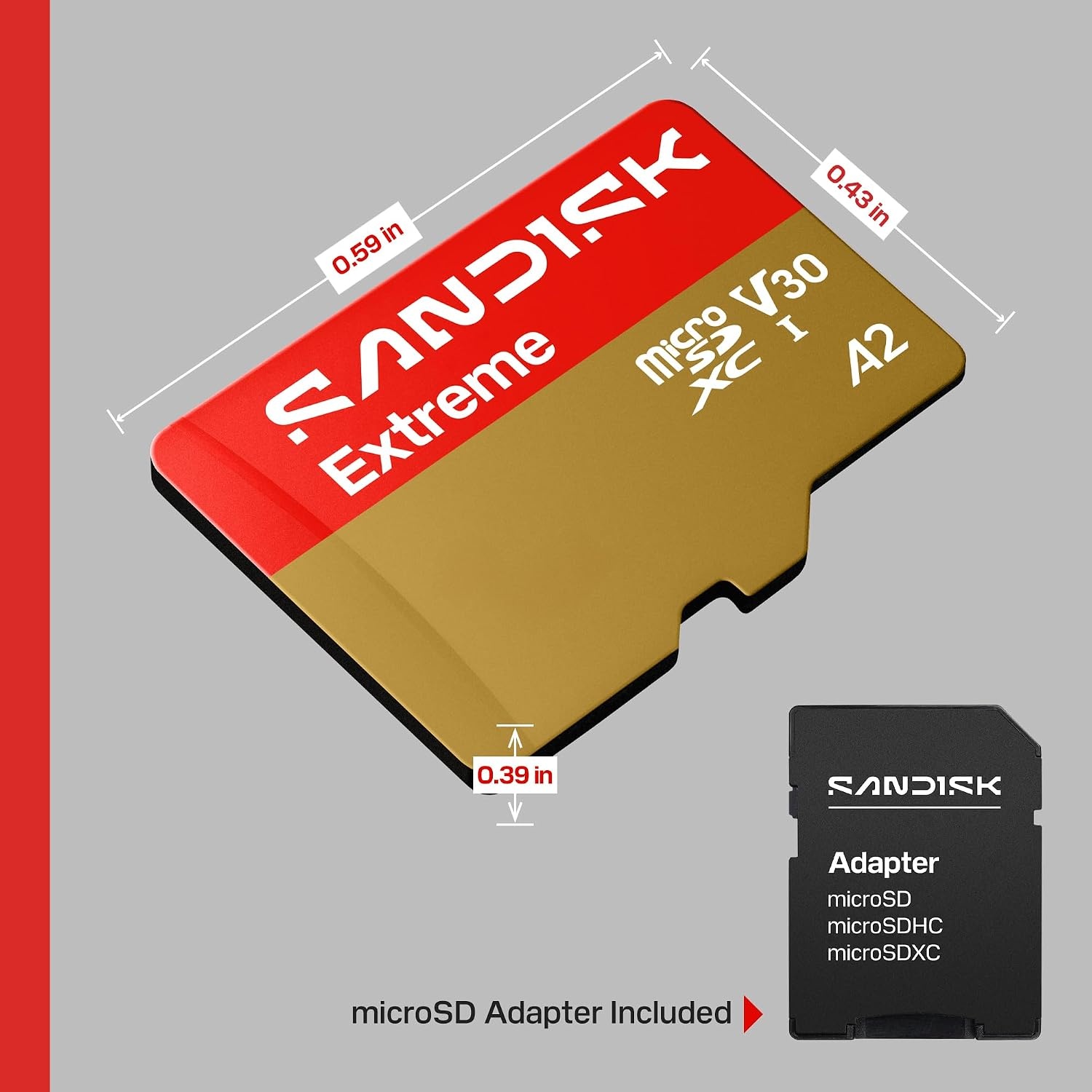 image:imageSANDISK 64GB Extreme microSDXC UHSI Memory Card with Adapter C10 U3 V30 4K 5K A2 Micro SD Card SDSQXAH064GGN6MAOld Version