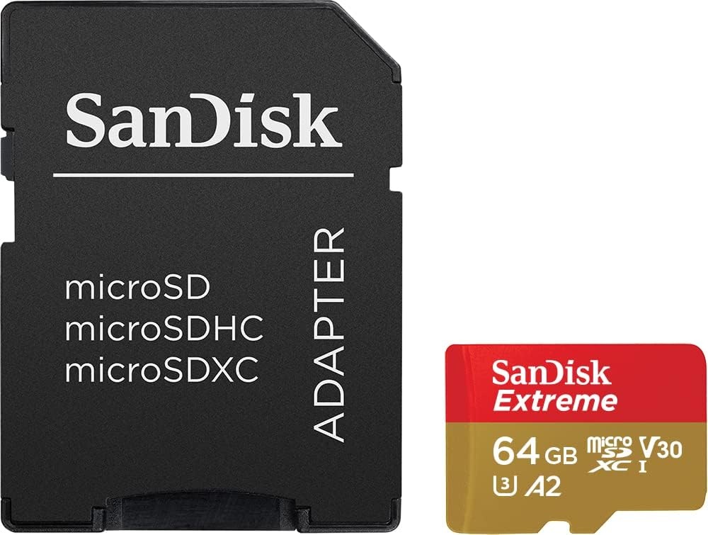image:imageSANDISK 64GB Extreme microSDXC UHSI Memory Card with Adapter C10 U3 V30 4K 5K A2 Micro SD Card SDSQXAH064GGN6MAOld Version