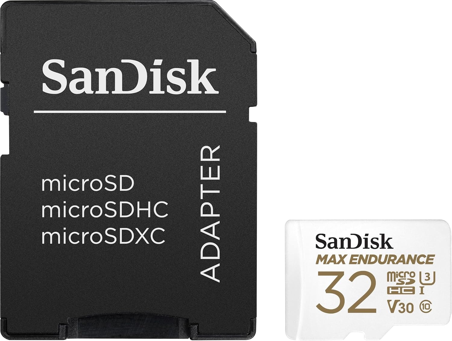 image:imageSANDISK 64GB MAX Endurance microSDXC Card with Adapter for Home Security Cameras and Dash cams C10 U3 V30 4K UHD Micro SD Card SDSQQVR064GGN6IA32GB