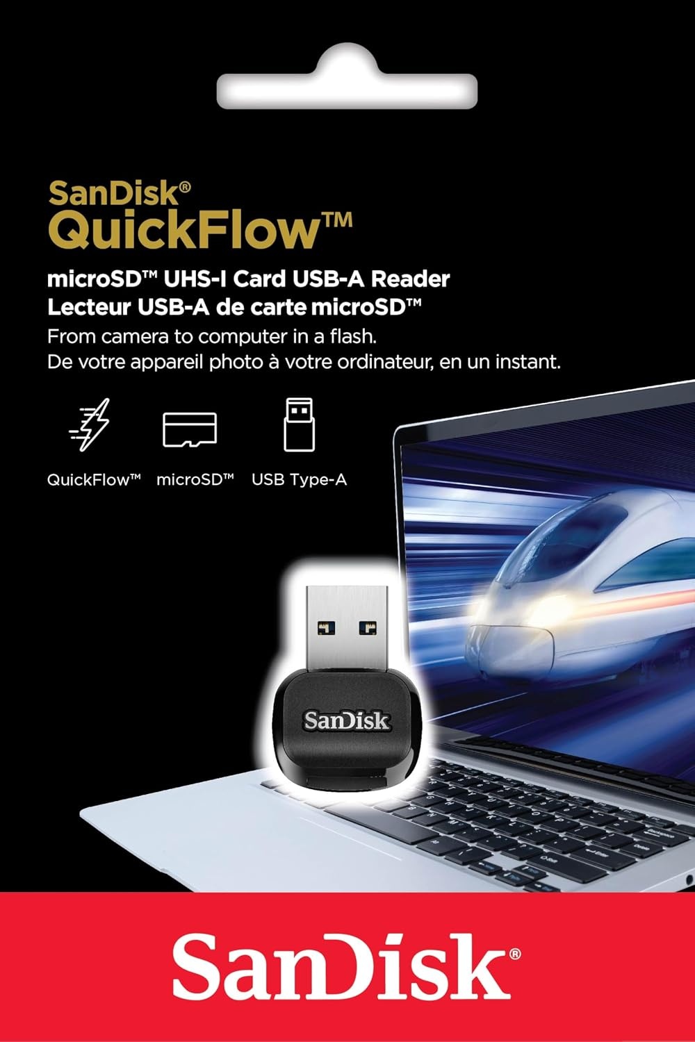 image:imageSANDISK QuickFlow microSD UHSI Card USBA Reader SDDRB731GN6NN