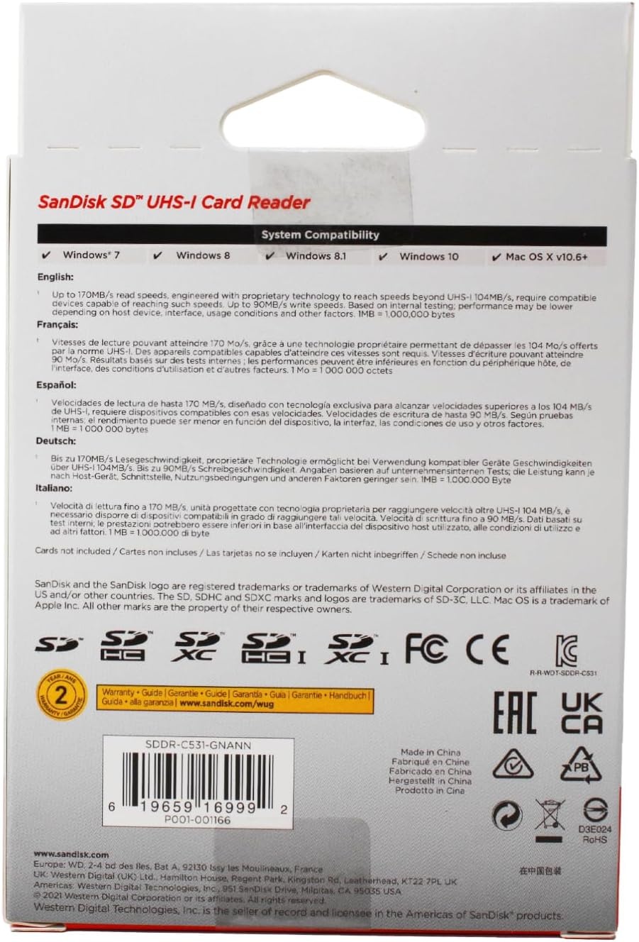 image:imageSANDISK SD UHSI Card Reader SDDRC531GNANN