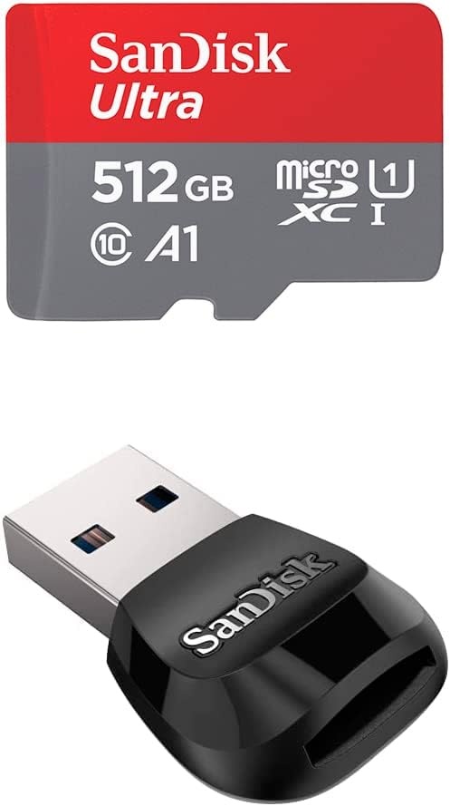 image:imageSanDisk 128GB Ultra microSDXC UHSI Memory Card with Adapter Up to 140MBs with SanDisk MobileMate USB 30 microSD Card ReaderMemory Card Card Reader