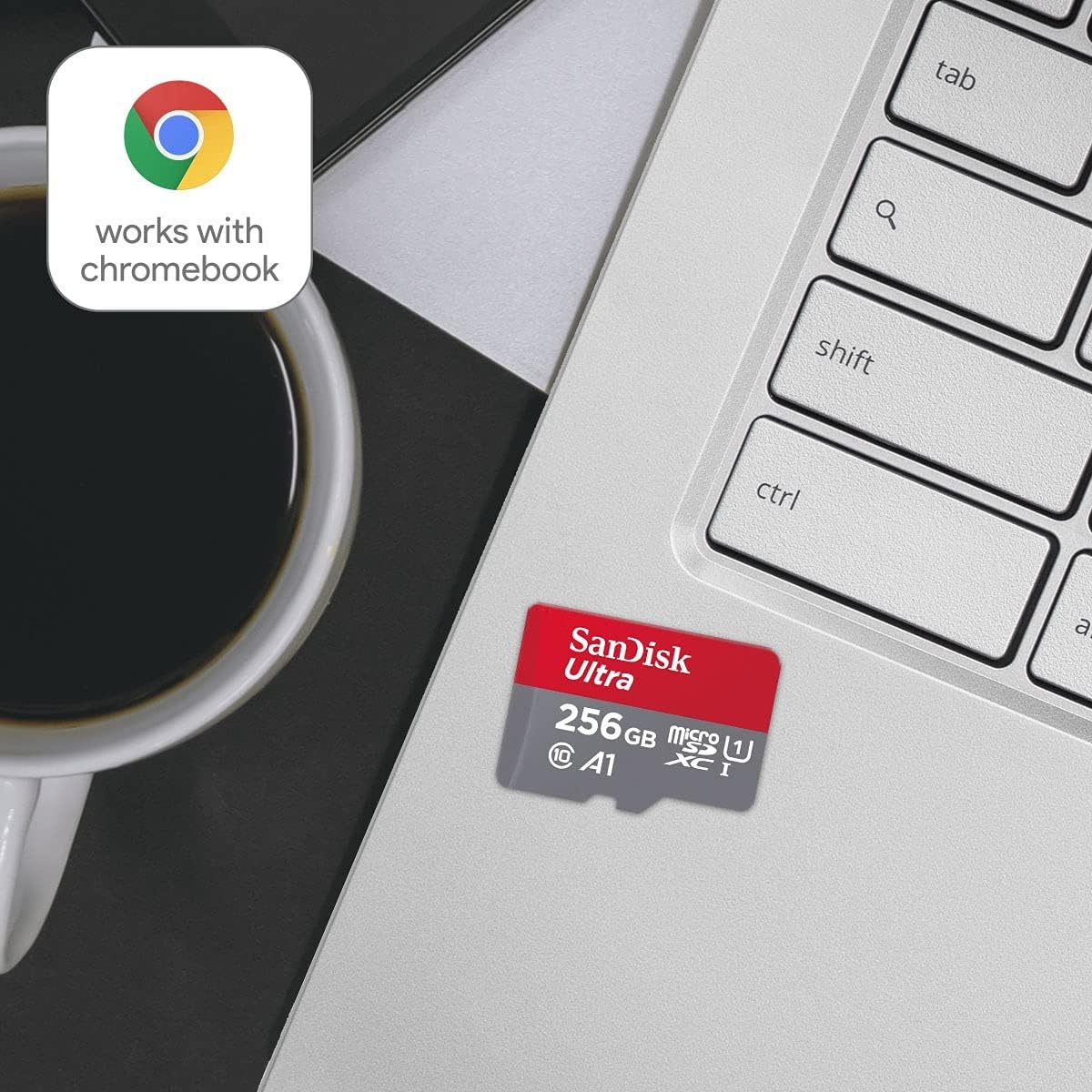 image:imageSanDisk 256GB Ultra microSD UHSI Card for Chromebooks Certified Works with Chromebooks SDSQUA4256GGN6FA