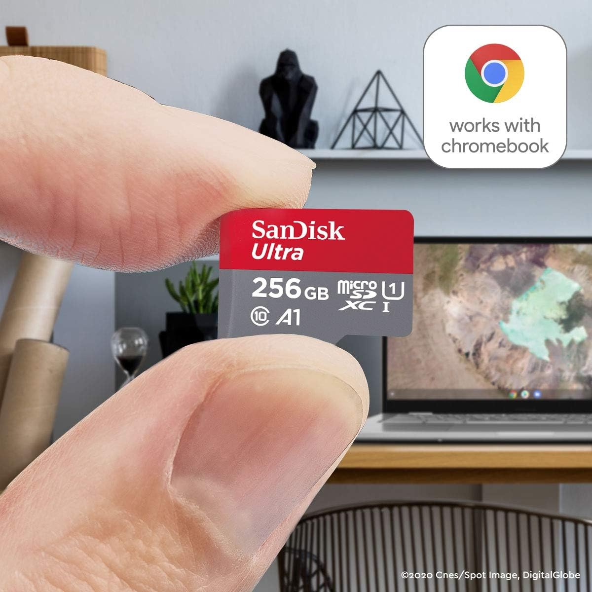 image:imageSanDisk 256GB Ultra microSD UHSI Card for Chromebooks Certified Works with Chromebooks SDSQUA4256GGN6FA