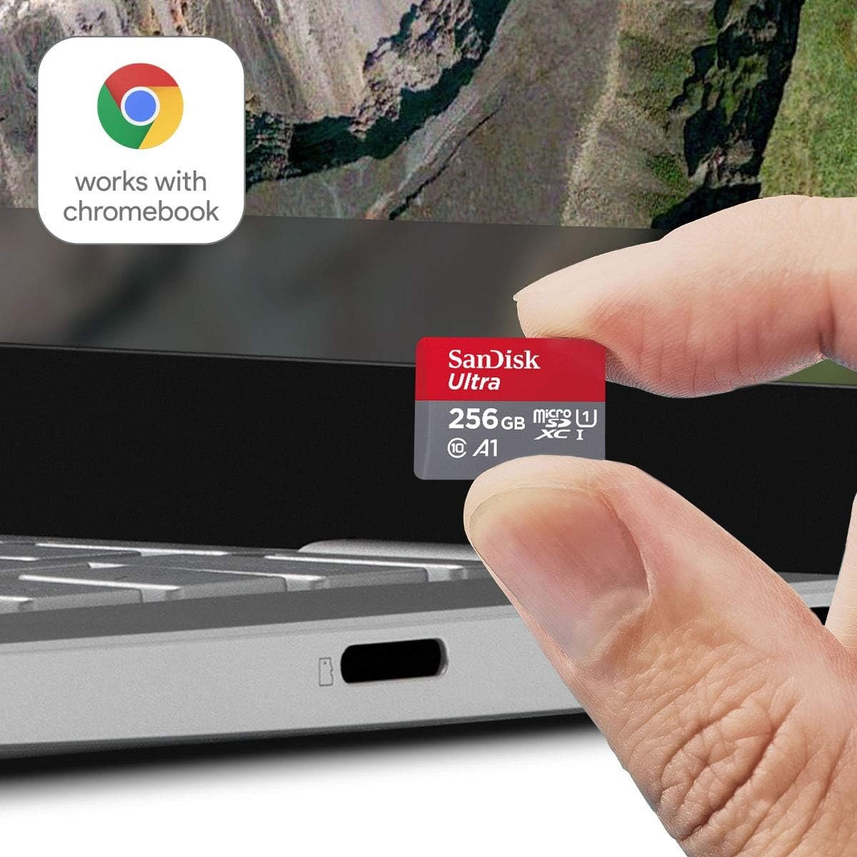 image:imageSanDisk 256GB Ultra microSD UHSI Card for Chromebooks Certified Works with Chromebooks SDSQUA4256GGN6FA