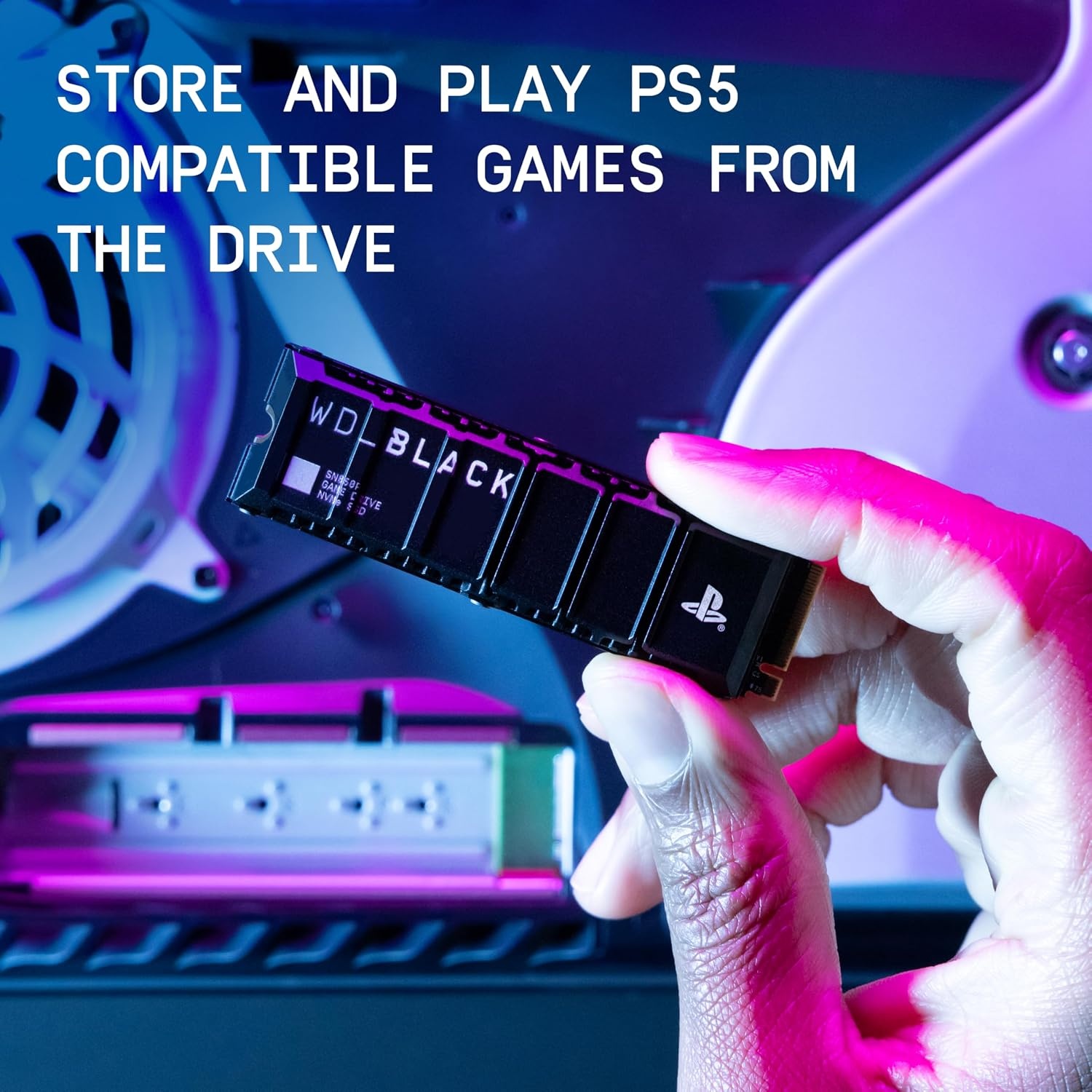 image:imageWDBLACK 4TB SN850P NVMe M2 SSD Officially Licensed Storage Expansion for PS5 Consoles up to 7300MBs with heatsink WDBBYV0040BNCWRSNBlack1TB