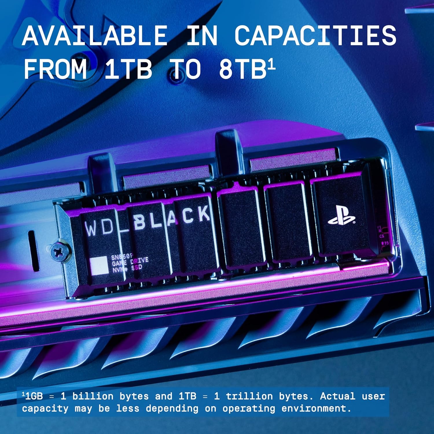 image:imageWDBLACK 4TB SN850P NVMe M2 SSD Officially Licensed Storage Expansion for PS5 Consoles up to 7300MBs with heatsink WDBBYV0040BNCWRSNBlack1TB