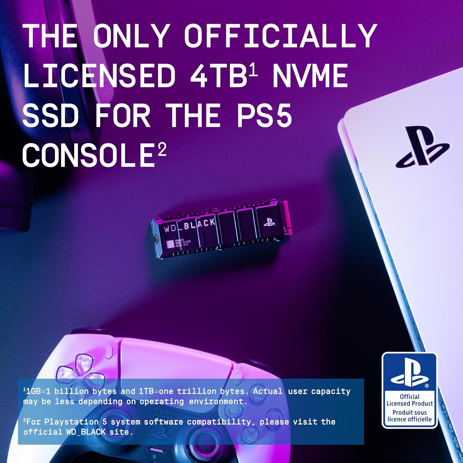 image:imageWDBLACK 4TB SN850P NVMe M2 SSD Officially Licensed Storage Expansion for PS5 Consoles up to 7300MBs with heatsink WDBBYV0040BNCWRSNBlack4TB
