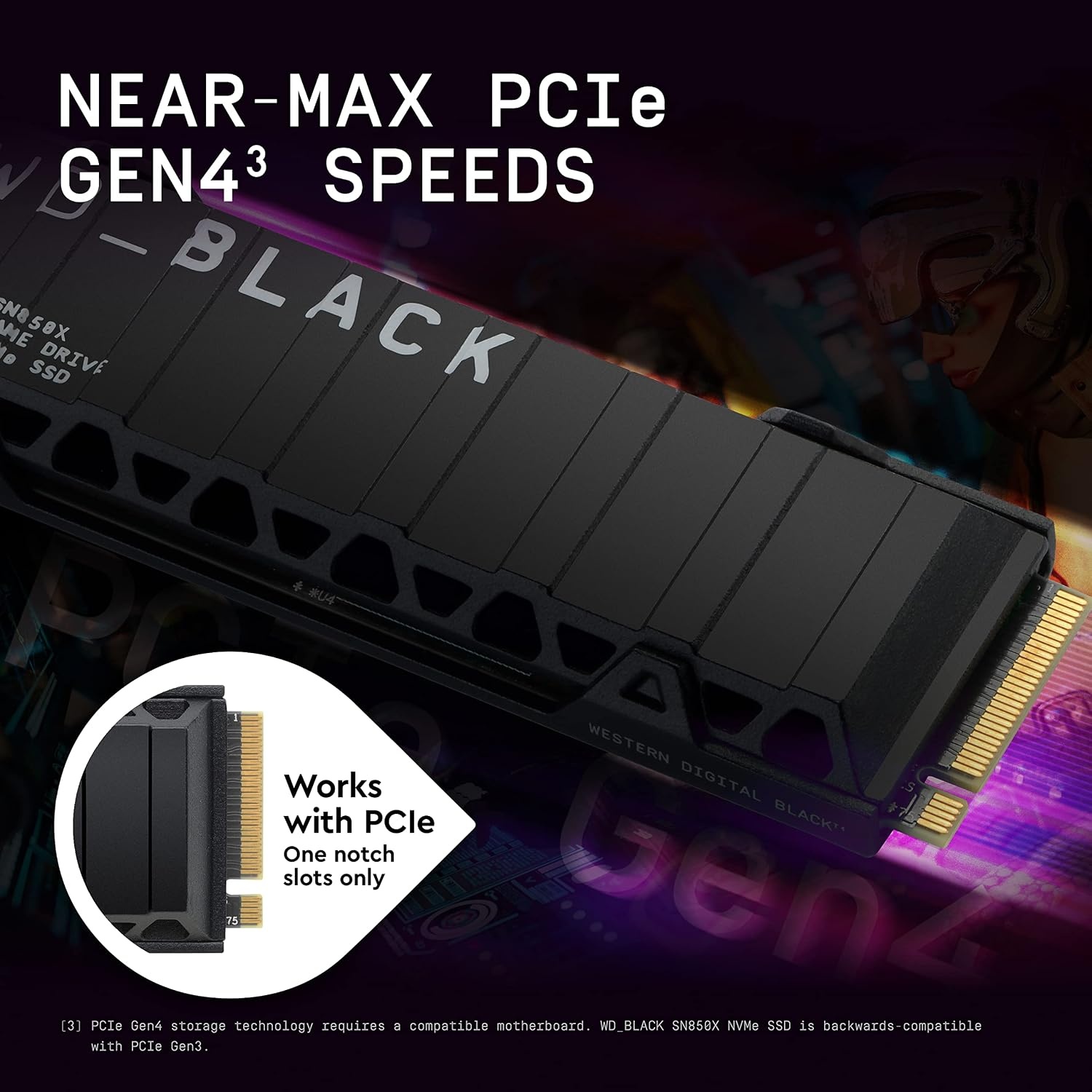 image:imageWDBLACK SN850X 1TB NVMe SSD M2 2280 Up to 7300 MBs Read speeds Up to 6300 MBs write speeds Gaming Expansion High Performance Internal Solid State Drive WDS100T2X0E8TB
