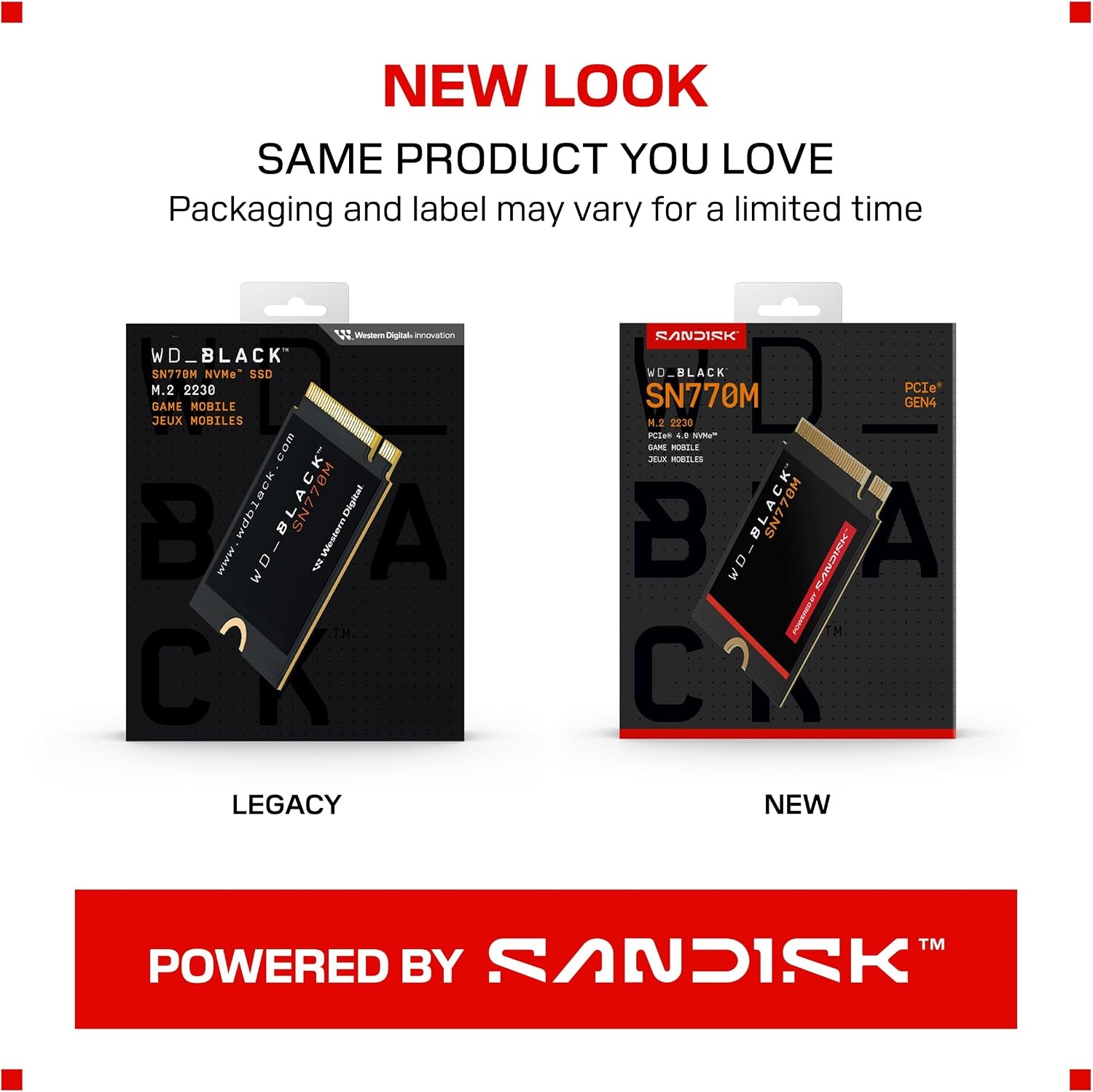 image:imageWDBlack SN770M 500GB M2 2230 NVMeSSD PCIe Gen 40 Speeds up to 5150 MBs for Handheld Gaming Devices and Compatible laptops TLC 3D NAND Great for Asus ROG Ally Steam Deck Microsoft Surface2TB