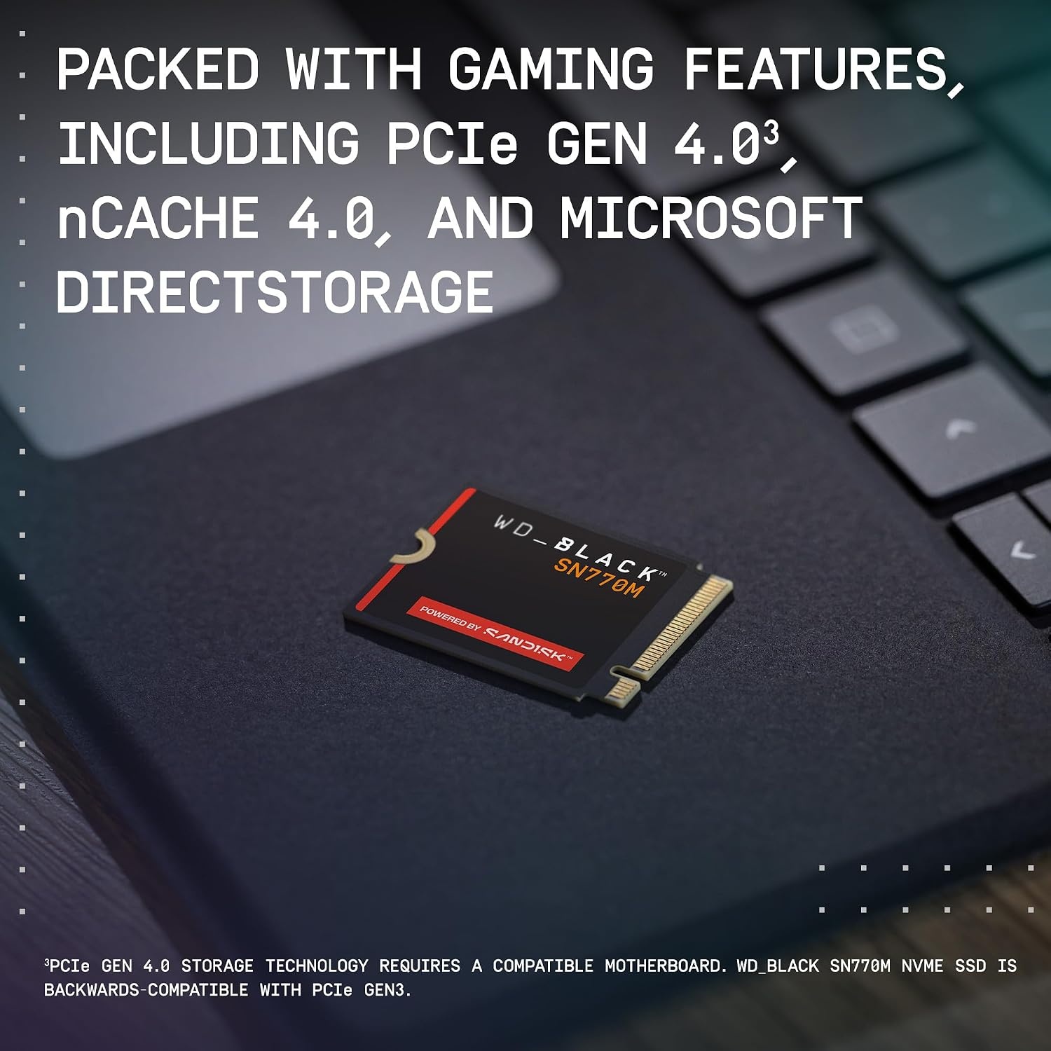 image:imageWDBlack SN770M 500GB M2 2230 NVMeSSD PCIe Gen 40 Speeds up to 5150 MBs for Handheld Gaming Devices and Compatible laptops TLC 3D NAND Great for Asus ROG Ally Steam Deck Microsoft Surface2TB