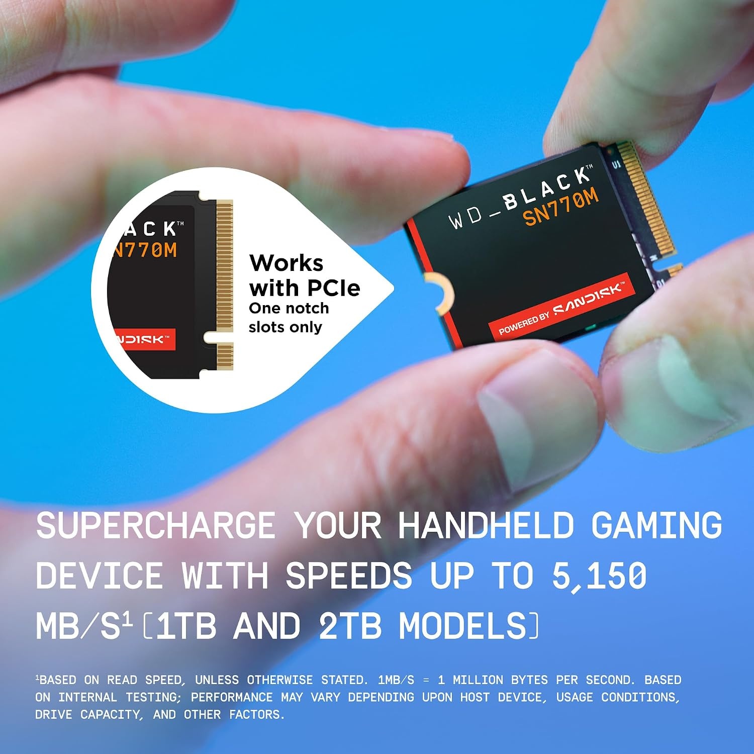 image:imageWDBlack SN770M 500GB M2 2230 NVMeSSD PCIe Gen 40 Speeds up to 5150 MBs for Handheld Gaming Devices and Compatible laptops TLC 3D NAND Great for Asus ROG Ally Steam Deck Microsoft Surface2TB