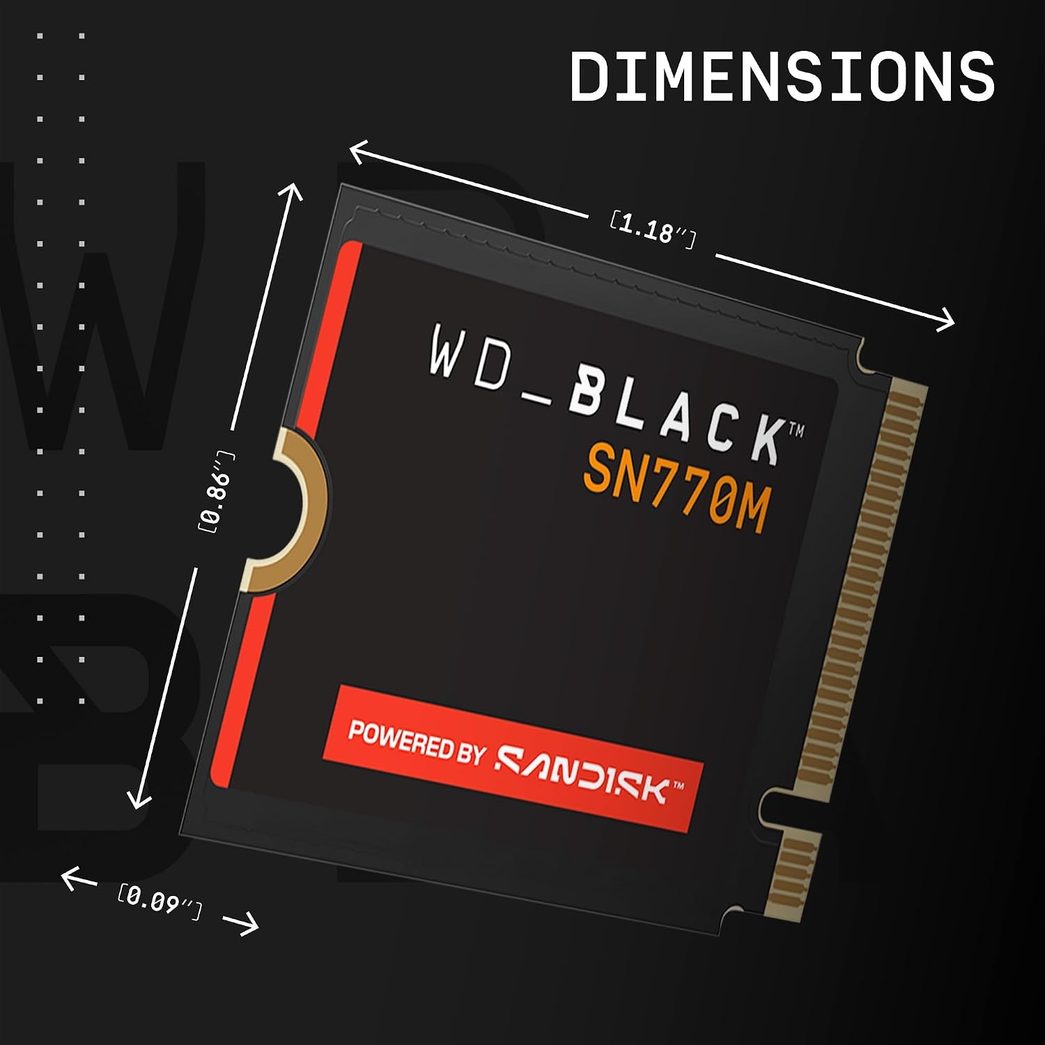 image:imageWDBlack SN770M 500GB M2 2230 NVMeSSD PCIe Gen 40 Speeds up to 5150 MBs for Handheld Gaming Devices and Compatible laptops TLC 3D NAND Great for Asus ROG Ally Steam Deck Microsoft Surface2TB