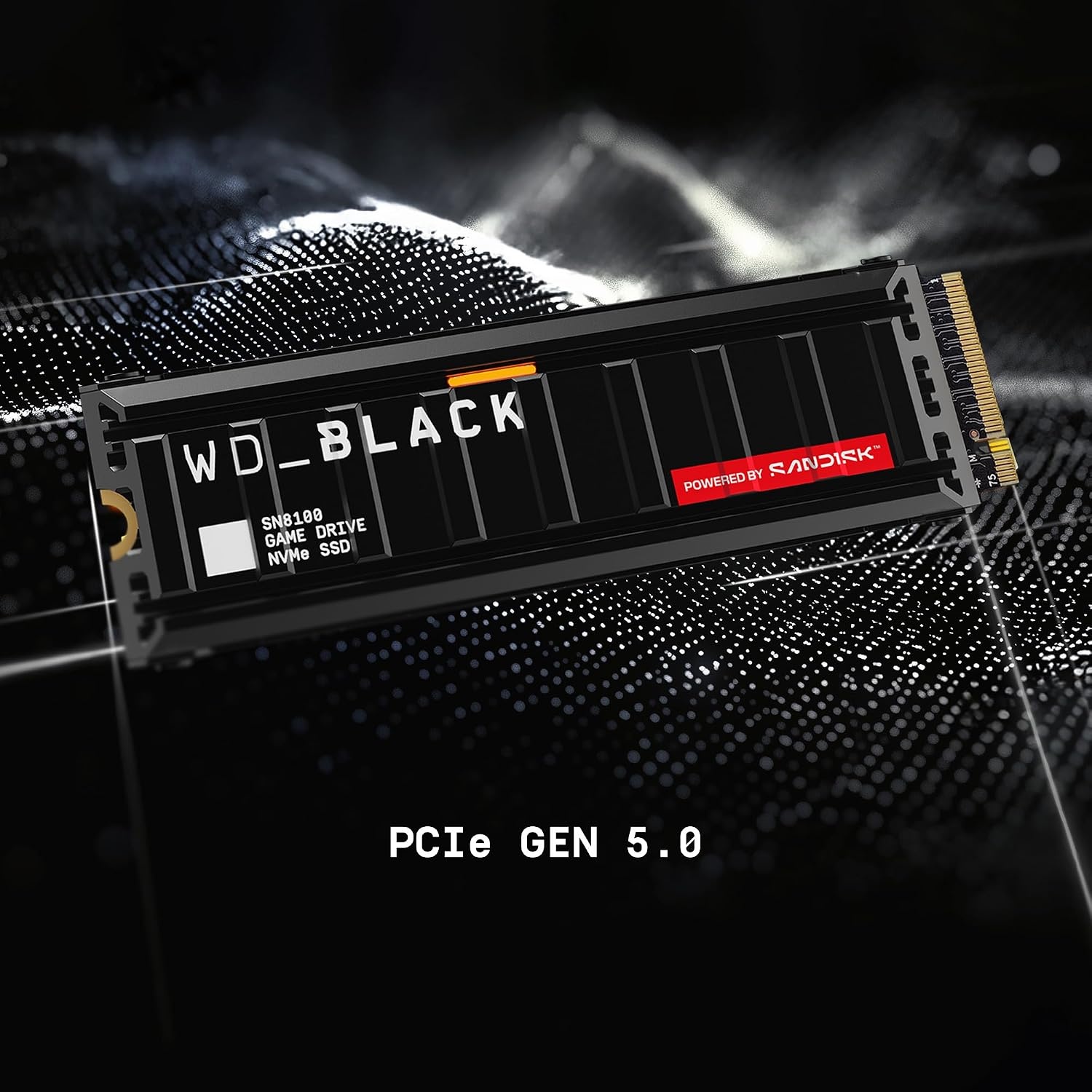 image:imageWDBlack SN8100 2TB NVMe SSD with Heatsink PCIe 50x4 M2 2280 Up to 14900MBs Read Speed up to 11000MBs Write Speed Best for AI Applications Gaming and Video Editing WDS200T1XHM1TB