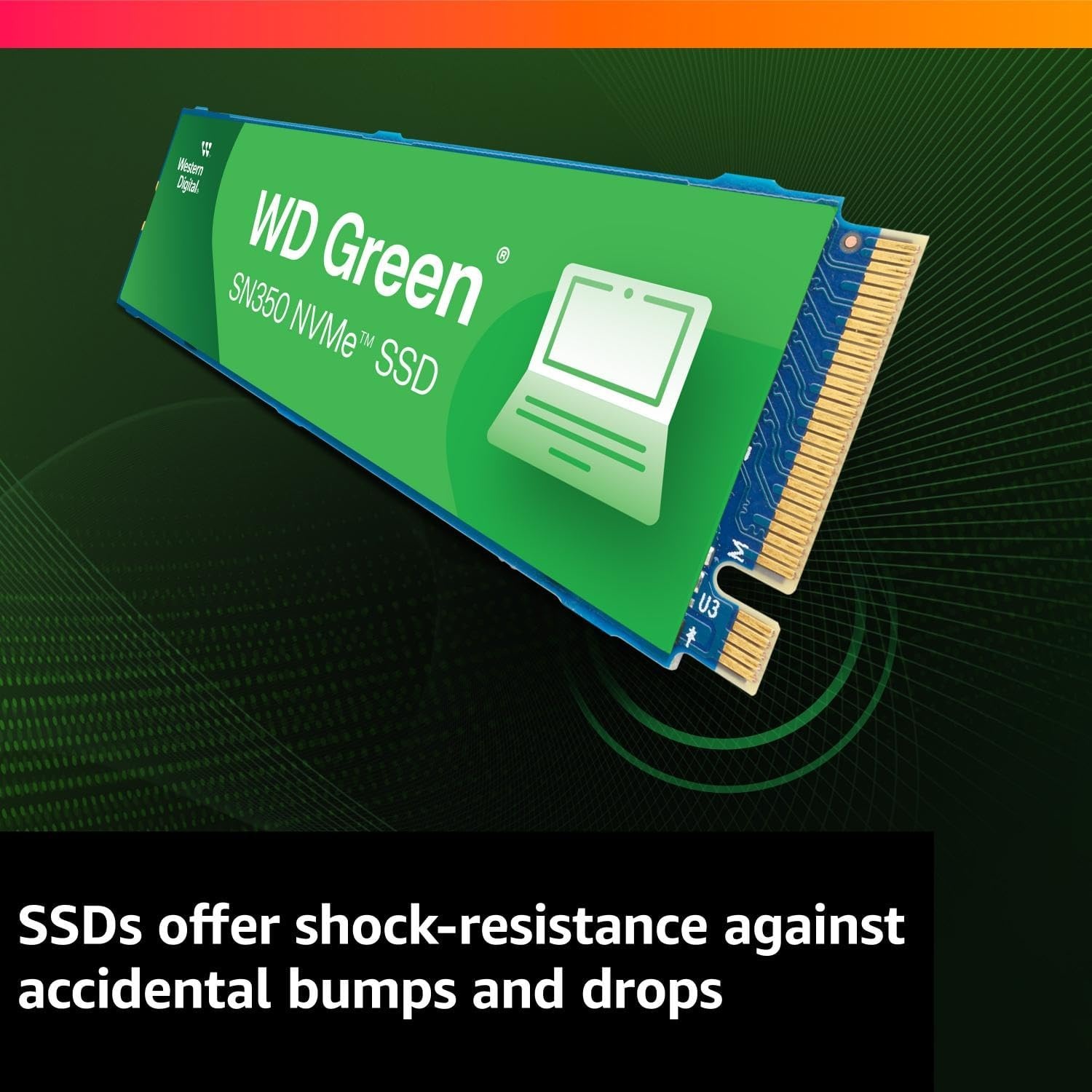 image:imageWestern Digital 2TB WD Green SN350 NVMe Internal SSD Solid State Drive Gen3 PCIe QLC M2 2280 Up to 3200 MBs WDS200T3G0C2TB