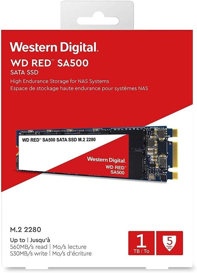 image:imageWestern Digital 4TB WD Red SA500 NAS 3D NAND Internal SSD Solid State Drive SATA III 6 Gbs 257mm Up to 560 MBs WDS400T2R0AM2 2280 SSD