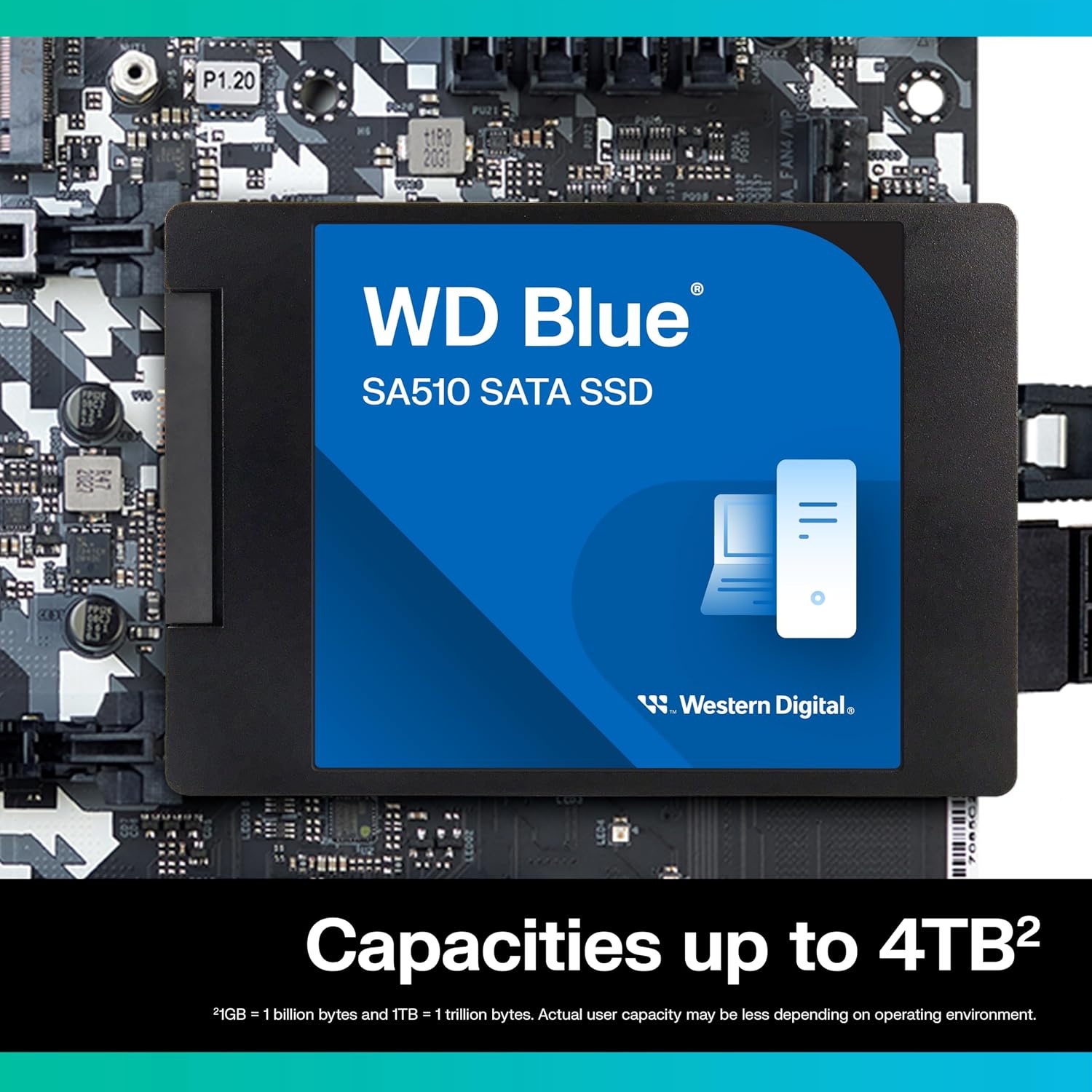 image:imageWestern Digital 500GB WD Blue SA510 SATA Internal Solid State Drive SSD SATA III 6 Gbs 257mm Up to 560 MBs WDS500G3B0A Sata III 6GB per S 25in7mm Read Up to 560MB per S Write Up to 510MB per S 200 Tbw 5Year Warranty500GB