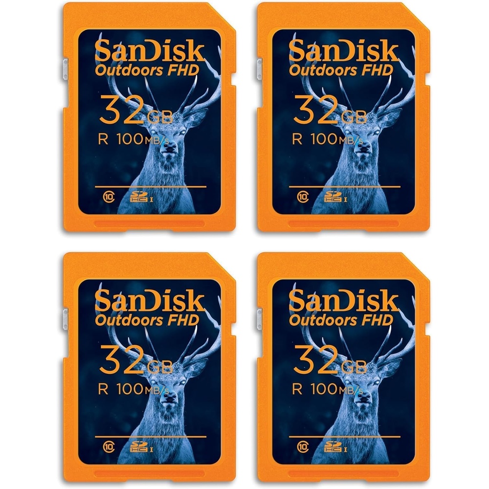image:imageSANDISK 128GB 2Pack Outdoors FHD SDXC UHSI Memory Card 2x128GB Up to 150MBs C10 U1 V10 Trail Camera SD Card SDSDUWC128GGN6V232GB 4Pack