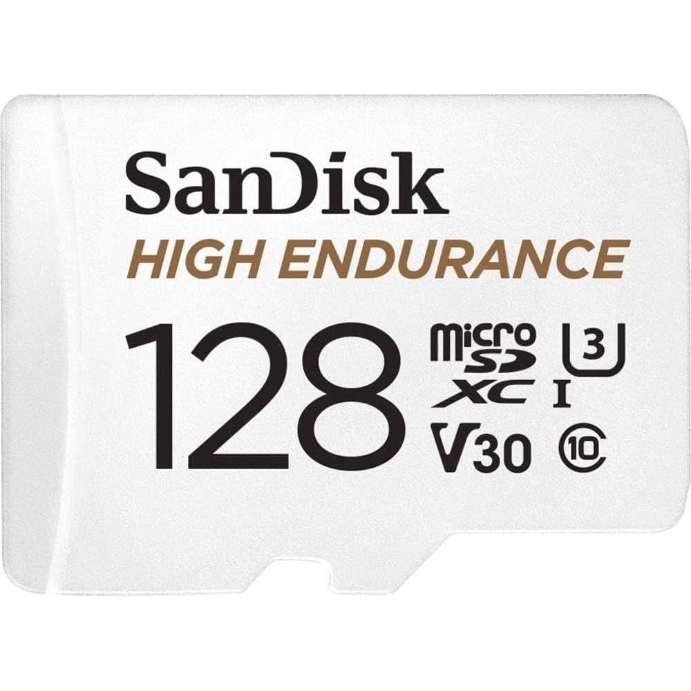 image:imageSANDISK 256GB High Endurance Video microSDXC Card with Adapter for dash cam and home monitoring systems C10 U3 V30 4K UHD Micro SD Card SDSQQNR256GGN6IA128 GB
