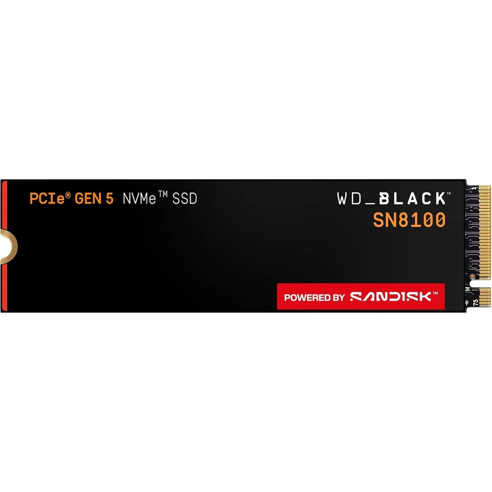 image:imageWDBlack SN8100 2TB NVMe SSD with Heatsink PCIe 50x4 M2 2280 Up to 14900MBs Read Speed up to 11000MBs Write Speed Best for AI Applications Gaming and Video Editing WDS200T1XHM1TB