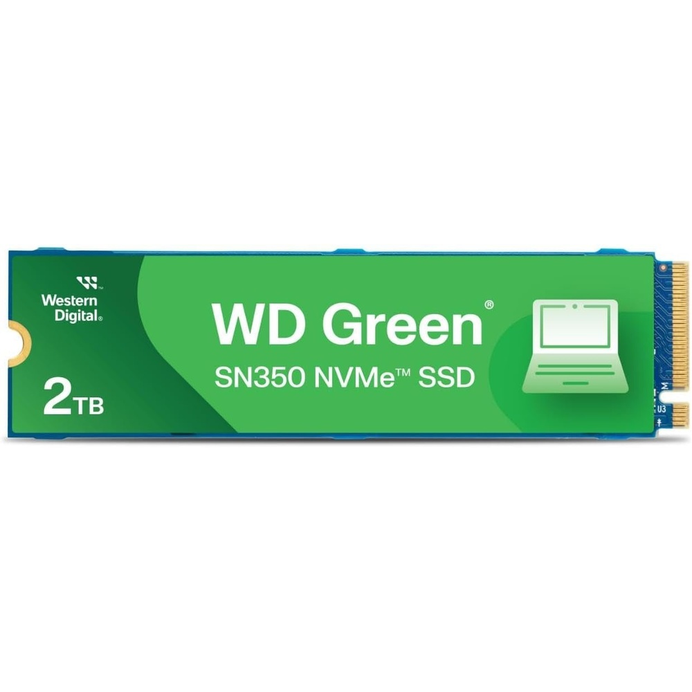 image:imageWestern Digital 2TB WD Green SN350 NVMe Internal SSD Solid State Drive Gen3 PCIe QLC M2 2280 Up to 3200 MBs WDS200T3G0C2TB