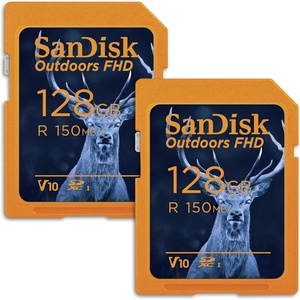 SANDISK 128GB 2-Pack Outdoors FHD SDXC UHS-I Memory Card (2x128GB) – Up to 150MB/s, C10, U1, V10, Trail Camera SD Card – SDSDUWC-128G-GN6V2(128GB (2-Pack))