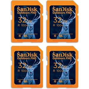 SANDISK 128GB 2-Pack Outdoors FHD SDXC UHS-I Memory Card (2x128GB) – Up to 150MB/s, C10, U1, V10, Trail Camera SD Card – SDSDUWC-128G-GN6V2(32GB (4-Pack))