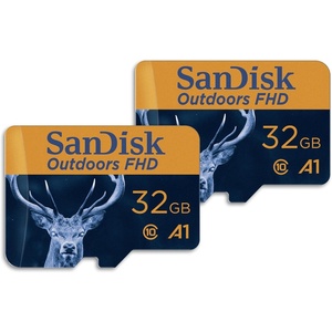 SANDISK 128GB 2-Pack Outdoors FHD microSDXC UHS-I Memory Card (2x128GB) with SD Adapter – Up to 150MB/s, Full HD, C10, U1, V10, A1, Trail Camera Micro SD Card – SDSQUBC-128G-GN6VT(32GB (2-Pack))