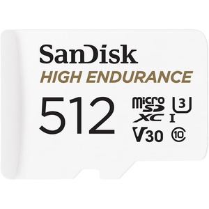 SANDISK 256GB High Endurance Video microSDXC Card with Adapter for dash cam and home monitoring systems – C10, U3, V30, 4K UHD, Micro SD Card – SDSQQNR-256G-GN6IA(512GB)