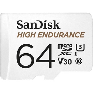 SANDISK 256GB High Endurance Video microSDXC Card with Adapter for dash cam and home monitoring systems – C10, U3, V30, 4K UHD, Micro SD Card – SDSQQNR-256G-GN6IA(64 GB)