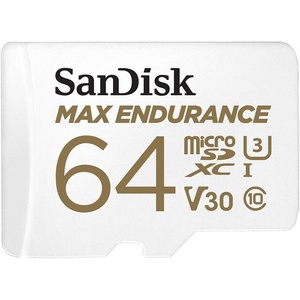 SANDISK 64GB MAX Endurance microSDXC Card with Adapter for Home Security Cameras and Dash cams – C10, U3, V30, 4K UHD, Micro SD Card – SDSQQVR-064G-GN6IA(64GB)