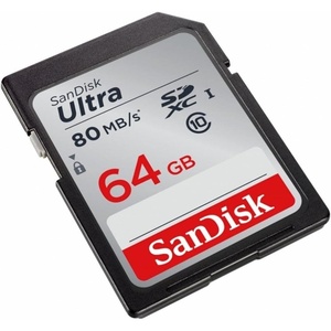 SanDisk Ultra 64GB Class 10 SDXC UHS-I Memory Card up to 80MB/s (SDSDUNC-064G-GN6IN)(64GB)
