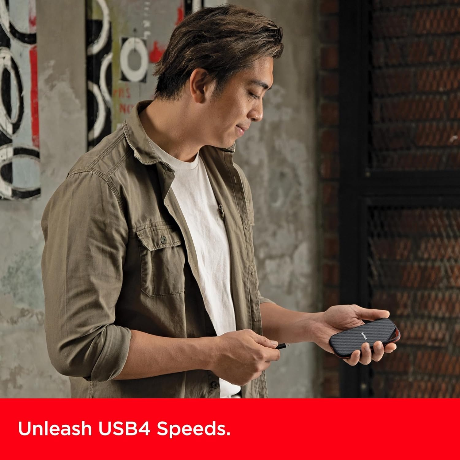 image:image4TB SANDISK Extreme PRO Portable SSD with USB4 Up to 3800 MBs Read and 3700MBs Write USBC USB 32 Backwards Compatible IP65 Water and Dust Resistance SDSSDE824T00G252TB