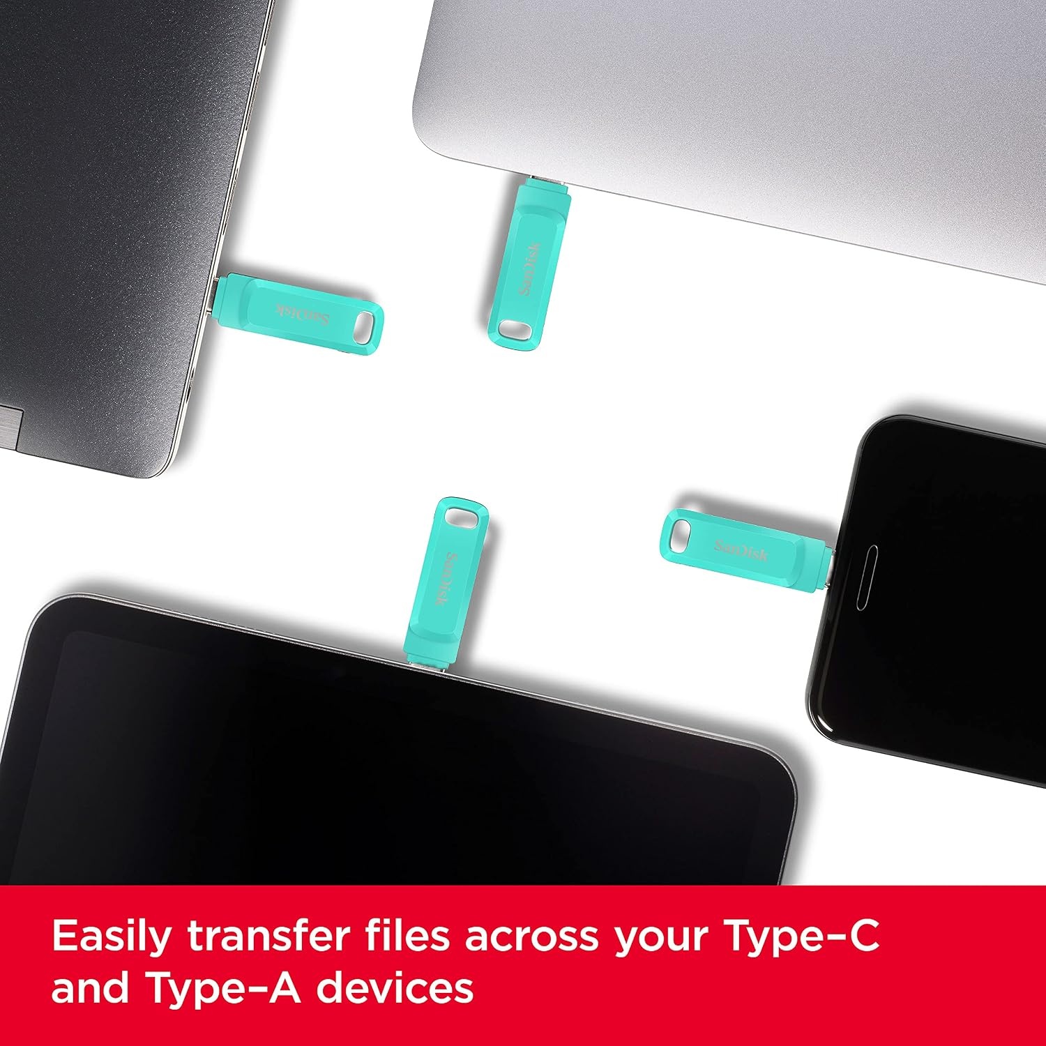 image:imageSANDISK 1TB Ultra Dual Drive Go USB TypeC Flash Drive Up to 400MBs Lavender SDDDC31T00G46LMint Green